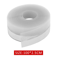 Load image into Gallery viewer, Bathroom Kitchen Mildewproof Waterproof Silicone Transparent Tape Sink Gap Door Toilet Corner Line Seal Strip Sticker 100*2.5cm

